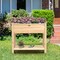 Natural Fir Wood Raised Garden Planter Box 34 Inch with Bottom Shelf and Drainage